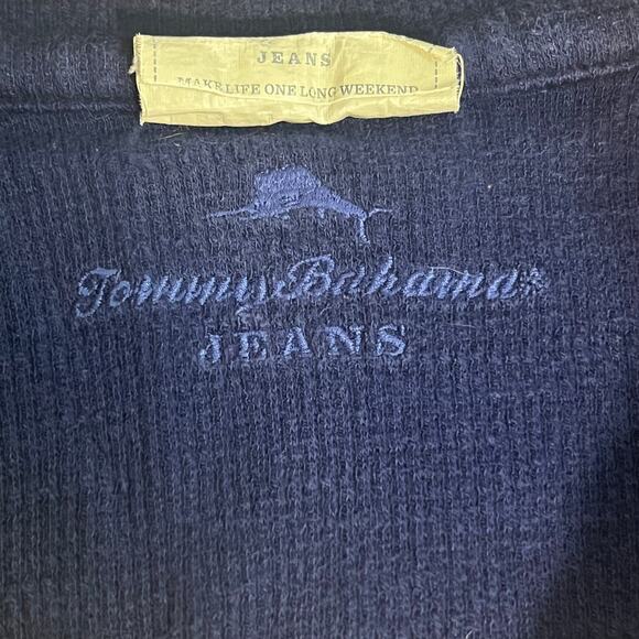 Tommy Bahama Jeans Reversible Dark Blue 1/4 Zip Mens Pullover Sweater Size XXL - Picture 10 of 14